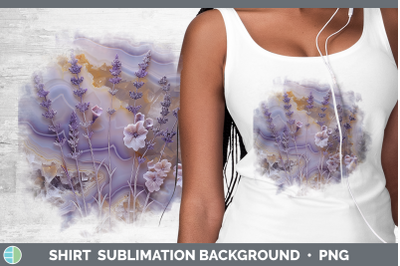 Lavender Shirt 3D Agate Flowers Sublimation Background Desig