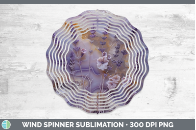 Lavender Wind Spinner 3D Agate Flowers Sublimation Spinner D