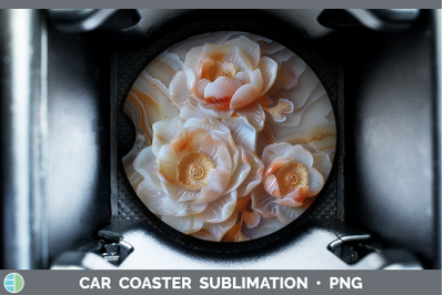 Lotus Car Coaster 3D Agate Flowers Sublimation Drink Mat Des