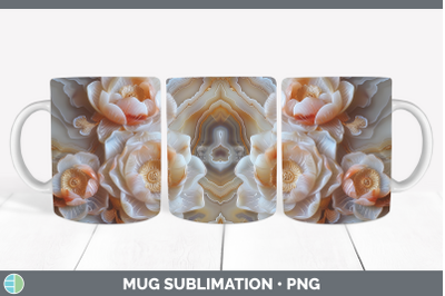 Lotus Mug Wrap 3D Agate Flowers Sublimation Coffee Cup Desig