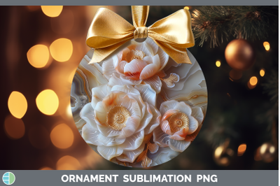 Lotus Ornament 3D Agate Flowers Sublimation Bauble Designs