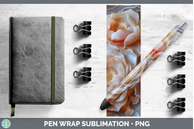 Lotus Pen Wrap 3D Agate Flowers Sublimation Pen Designs