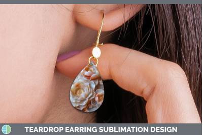 Lotus Teardrop Earrings 3D Agate Flowers Sublimation Earring