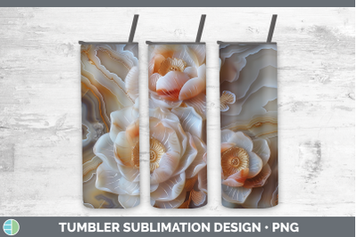 Lotus Tumbler 3D Agate Flowers Sublimation 20 oz Skinny Tumb