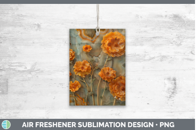 Marigold Air Freshener 3D Agate Flowers Sublimation Car Scen