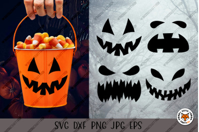 Halloween Face SVG, Pumpkin Face Cut File SVG