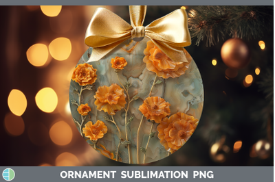Marigold Ornament 3D Agate Flowers Sublimation Bauble Design