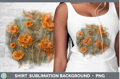 Marigold Shirt 3D Agate Flowers Sublimation Background Desig