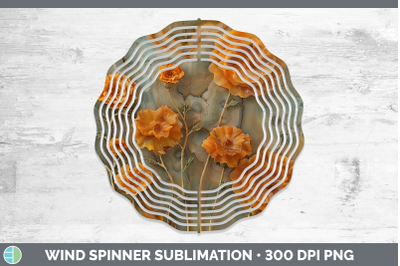 Marigold Wind Spinner 3D Agate Flowers Sublimation Spinner D