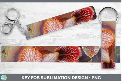 Orchid Key Fob 3D Agate Flowers Sublimation Wristlet Designs
