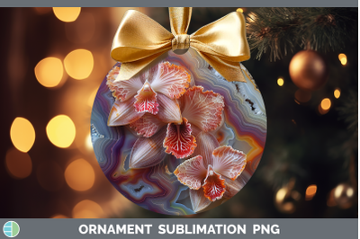 Orchid Ornament 3D Agate Flowers Sublimation Bauble Designs
