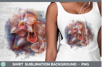 Orchid Shirt 3D Agate Flowers Sublimation Background Designs