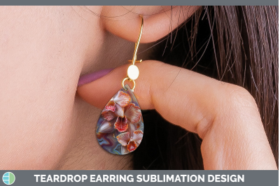 Orchid Teardrop Earrings 3D Agate Flowers Sublimation Earrin