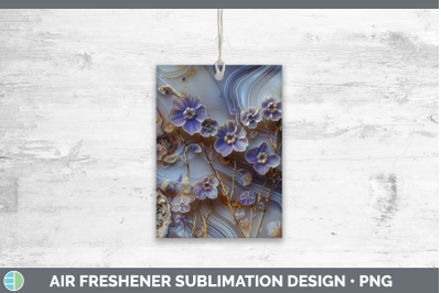 Periwinkle Air Freshener 3D Agate Flowers Sublimation Car Sc
