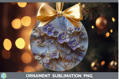 Periwinkle Ornament 3D Agate Flowers Sublimation Bauble Desi