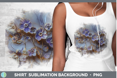 Periwinkle Shirt 3D Agate Flowers Sublimation Background Des