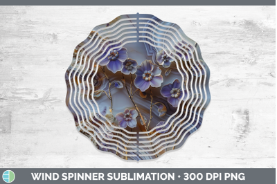 Periwinkle Wind Spinner 3D Agate Flowers Sublimation Spinner