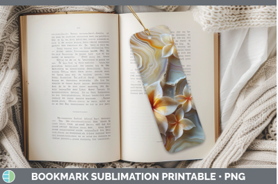 Plumeria Bookmark 3D Agate Flowers Sublimation Printable Des