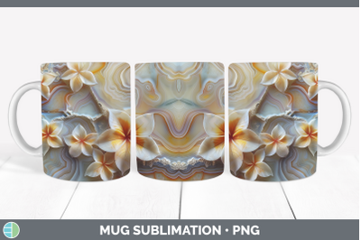 Plumeria Mug Wrap 3D Agate Flowers Sublimation Coffee Cup De