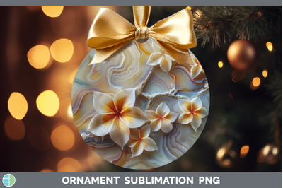 Plumeria Ornament 3D Agate Flowers Sublimation Bauble Design