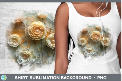 Ranunculus Shirt 3D Agate Flowers Sublimation Background Des
