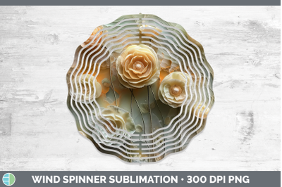 Ranunculus Wind Spinner 3D Agate Flowers Sublimation Spinner