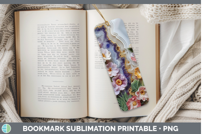 Snapdragon Bookmark 3D Agate Flowers Sublimation Printable D