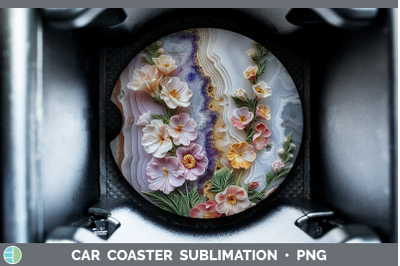 Snapdragon Car Coaster 3D Agate Flowers Sublimation Drink Ma