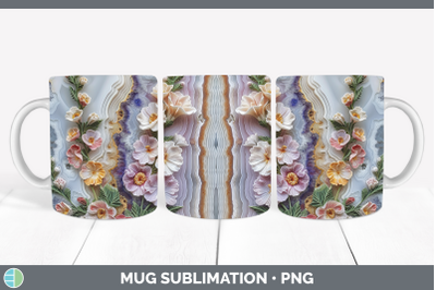 Snapdragon Mug Wrap 3D Agate Flowers Sublimation Coffee Cup