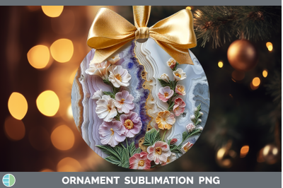Snapdragon Ornament 3D Agate Flowers Sublimation Bauble Desi