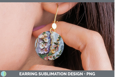 Snapdragon Round Earrings 3D Agate Flowers Sublimation Earri