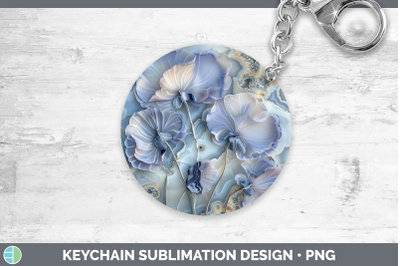 Sweet Pea Keychain 3D Agate Flowers Sublimation Keyring Desi