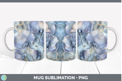 Sweet Pea Mug Wrap 3D Agate Flowers Sublimation Coffee Cup D