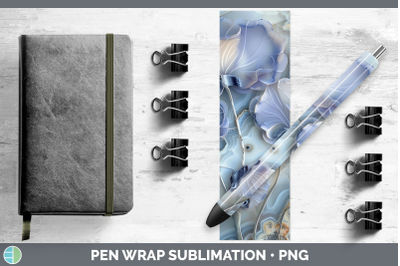Sweet Pea Pen Wrap 3D Agate Flowers Sublimation Pen Designs