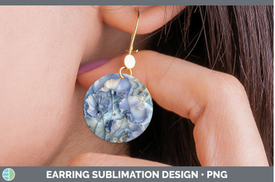Sweet Pea Round Earrings 3D Agate Flowers Sublimation Earrin