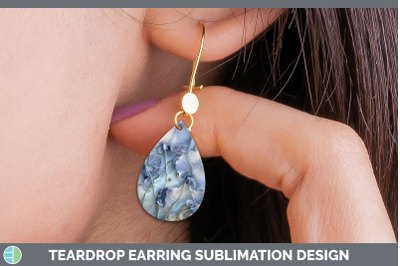Sweet Pea Teardrop Earrings 3D Agate Flowers Sublimation Ear