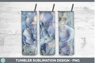 Sweet Pea Tumbler 3D Agate Flowers Sublimation 20 oz Skinny