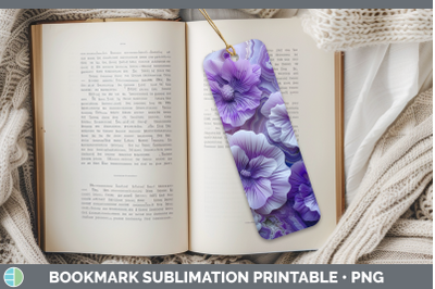 Violet Bookmark 3D Agate Flowers Sublimation Printable Desig