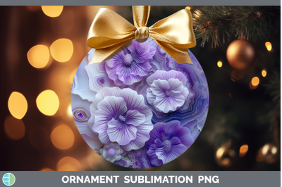 Violet Ornament 3D Agate Flowers Sublimation Bauble Designs