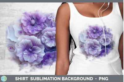 Violet Shirt 3D Agate Flowers Sublimation Background Designs