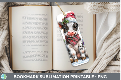 Cow Bookmark Farm Christmas Santa Sublimation Printable Desi