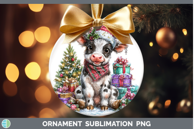 Cow Ornament Farm Christmas Santa Sublimation Bauble Designs