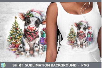 Cow Shirt Farm Christmas Santa Sublimation Background Design