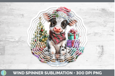 Cow Wind Spinner Farm Christmas Santa Sublimation Spinner De