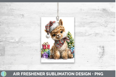 LLama Air Freshener Farm Christmas Santa Sublimation Car Sce
