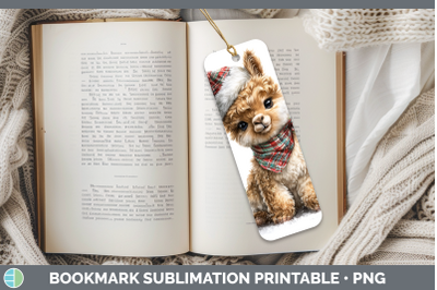 LLama Bookmark Farm Christmas Santa Sublimation Printable De