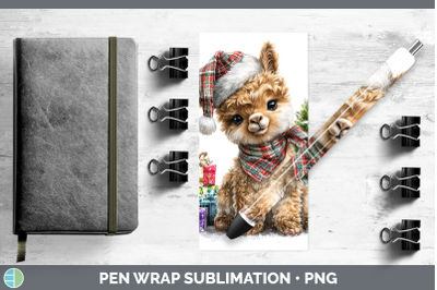 LLama Pen Wrap Farm Christmas Santa Sublimation Pen Designs