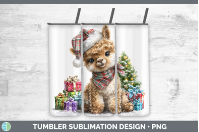 LLama Tumbler Farm Christmas Santa Sublimation 20 oz Skinny