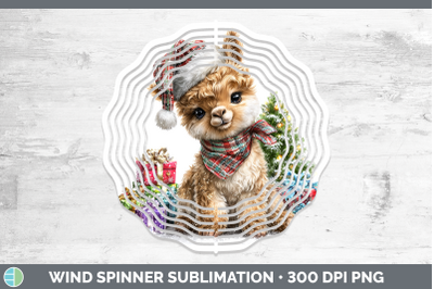 LLama Wind Spinner Farm Christmas Santa Sublimation Spinner