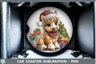 Horse Car Coaster Farm Christmas Santa Sublimation Drink Mat